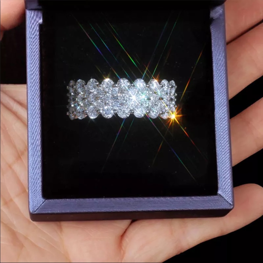 New Women’s Sterling Silver Diamond Bridal Ring - Picture 7 of 9